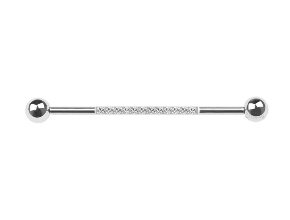 White zirconia barbell