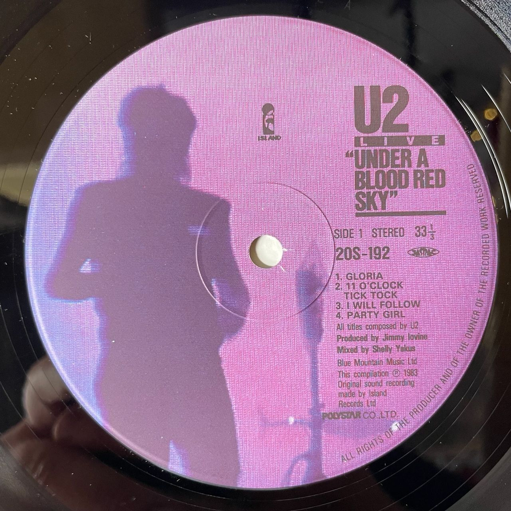 Винтажная виниловая пластинка LP U2 Live Under A Blood Red Sky (Japan 1983) (No Obi) The Electric Co.