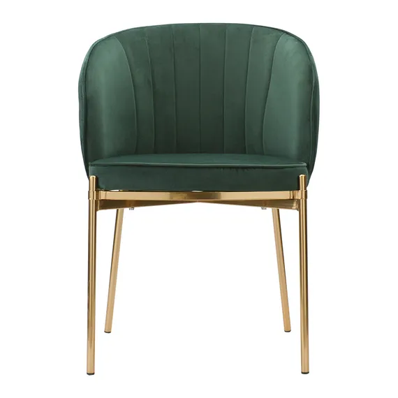 Стул Coral темно-зеленый велюр с золотыми ножками