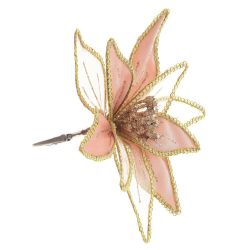 GAEM Цветок искусственный "Пуансеттия" (на клипсе), L23 W23 H12 см