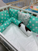 Бортики в кроватку из 8 подушечек + Единорожка (ИП Людин А.В.)