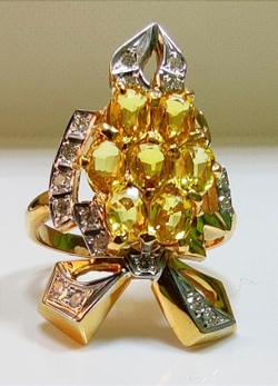 Кольцо Эстерелла золото 750, сапфиры, бриллианты