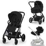 Коляска Cybex Balios S Lux BLK 2025 Cloud G i-Size Magic Black 3 в 1 Moon Black с дождевиками