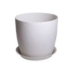 Кашпо ВЕРОНА D160мм 2,3л с подставкой белый ротанг 0,145,16х0,16м