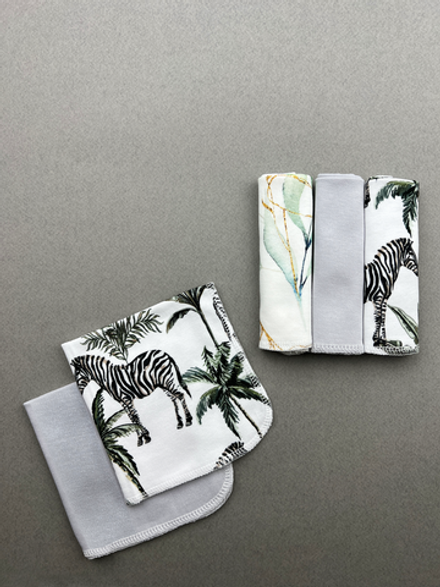 Платочки сет из 5 штук LooJoo Зебры / Серый шелк / Ветви