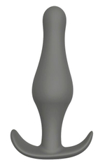 Серый удлиненный анальный стимулятор PLUG WITH T-HANDLE - 15,6 см.