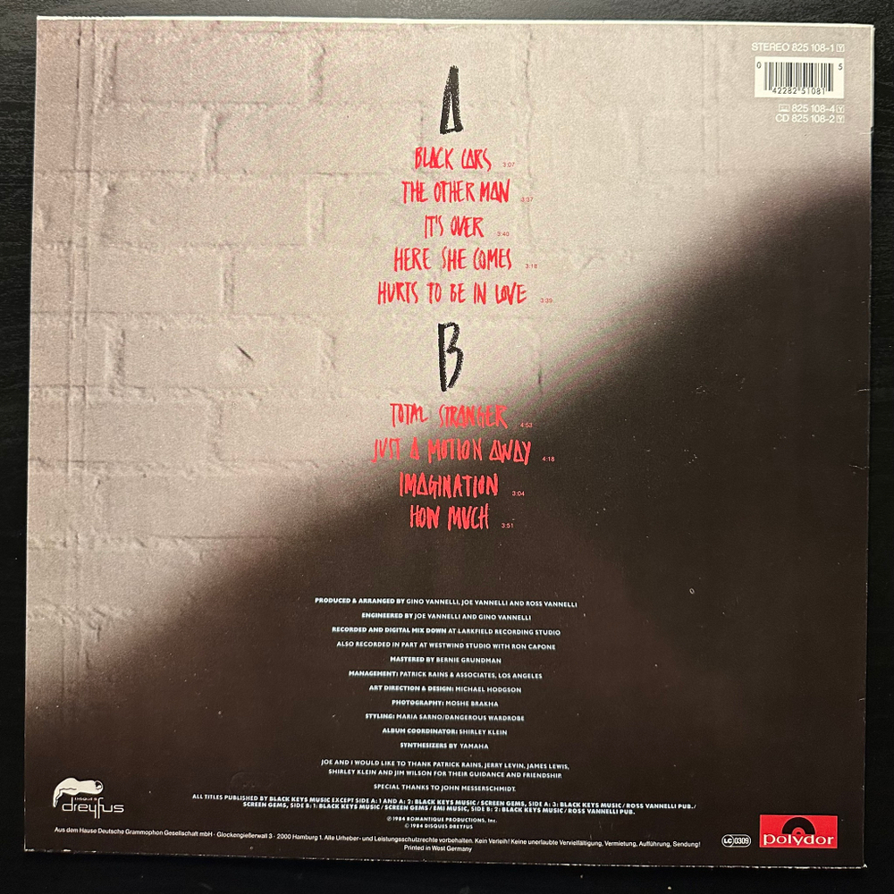 Gino Vannelli - Black Cars (Германия 1984г.)