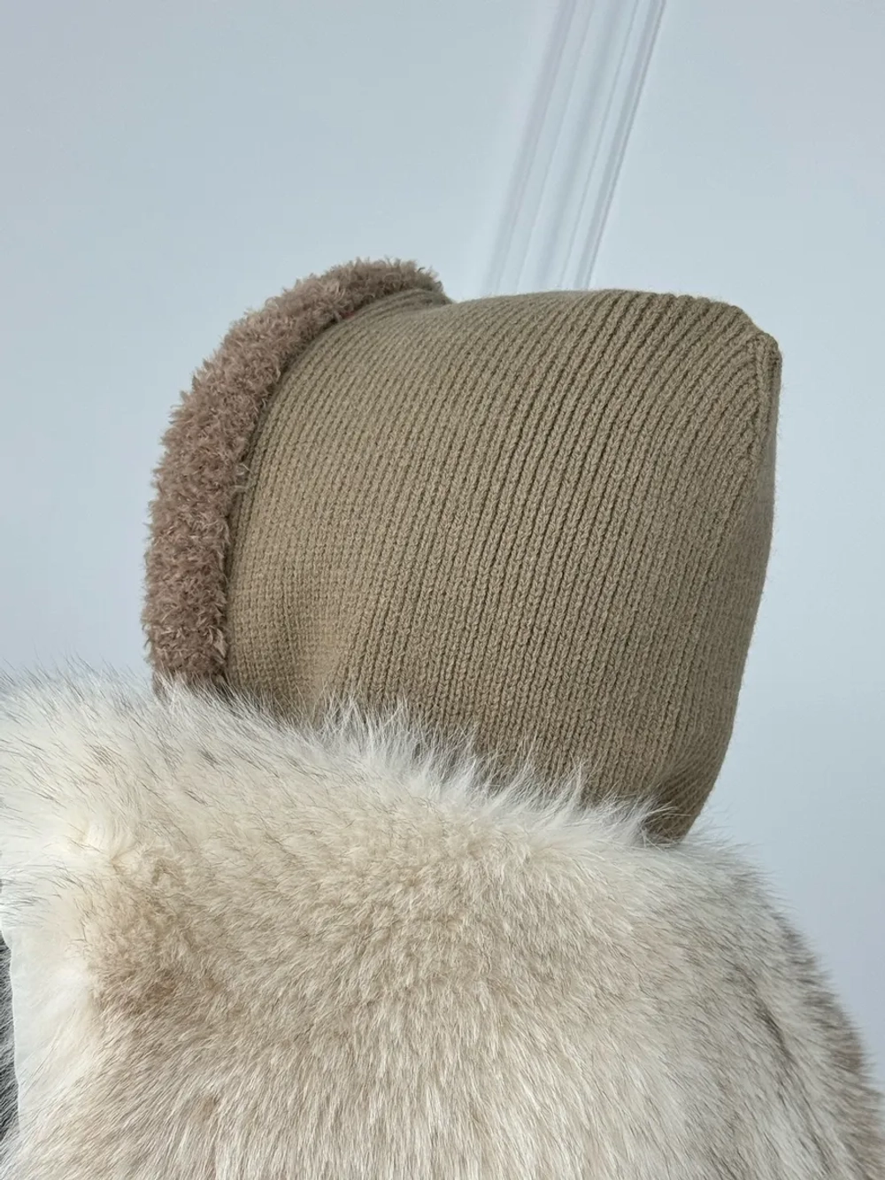 капор зимний и осенний капюшон- снуд вязаный ангора