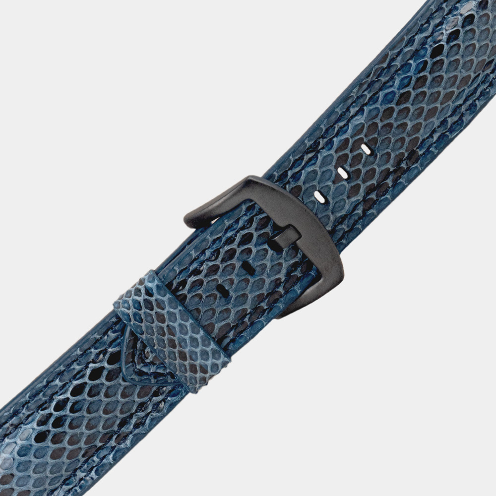 Ремешок для Apple Watch Ultra 49mm из кожи питона, синего цвета