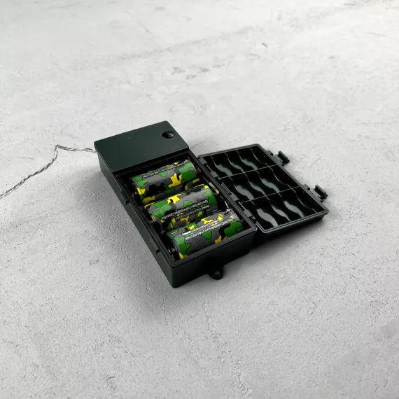 Светодиодная гирлянда 5 м., 3 батарейки типа D 4.5V, 50 разноцветных LED ламп, таймер, прозрачный провод, LTC (EST50-4W10-8M)