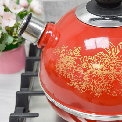 Чайник 3,5л со свистком, консольная ручка, бордо "Олимпия"