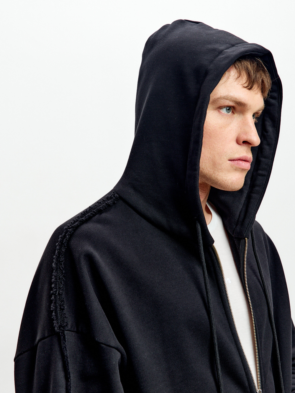 Зип-худи NEVER из черного хлопка