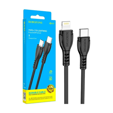 Кабель для зарядки Borofone BX51 USB-C - Lightning, 2.4A, 1м, черный