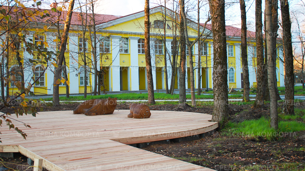 Параметрическая скамейка медведь 2600х1700х900мм SK00314