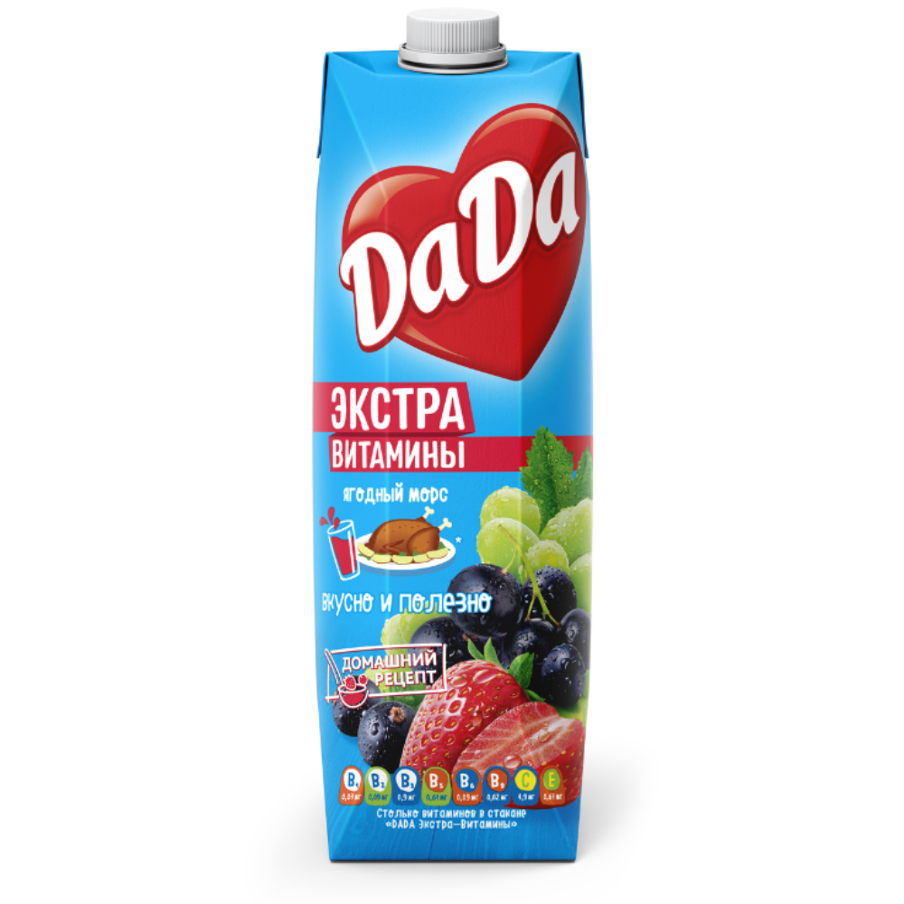Сок натуральный Да Да ягодный морс 0.95 л т\п