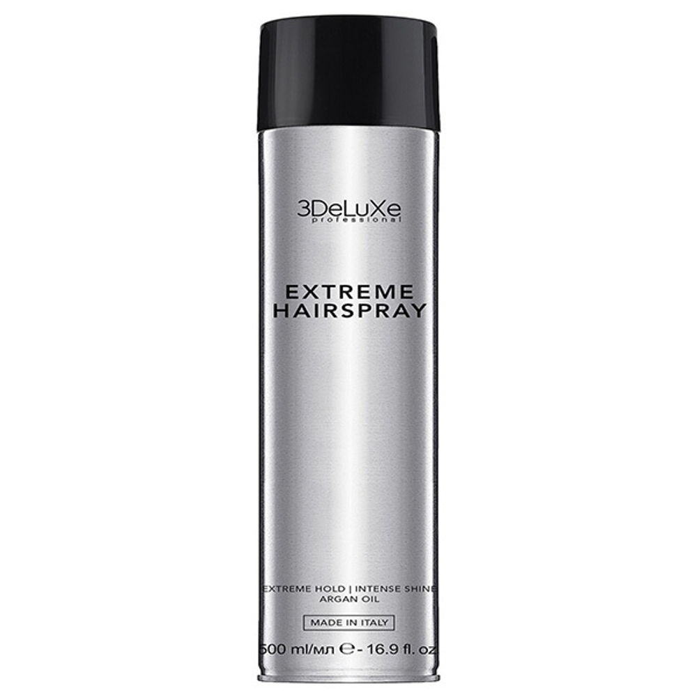 Лак для волос экстра сильной фиксации 3DeLuXe Hair Spray Extreme Hold 500мл
