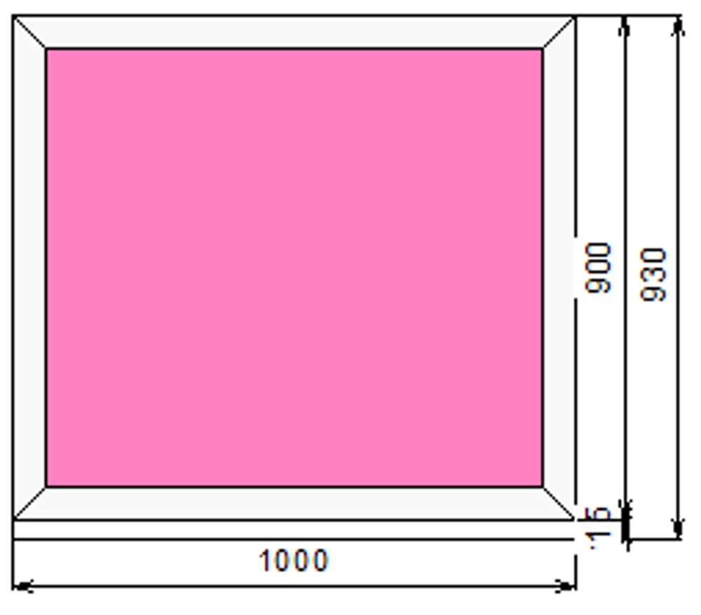 Пластиковое окно 900 х 1000 ТермА Эко с глухой створкой