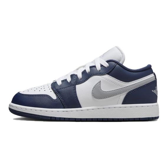 Jordan Air Jordan 1 Детские баскетбольные кроссовки Низкие Белый/Полночь Морской синий/Волчий серый Унисекс