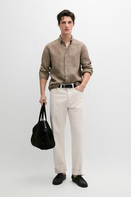 Massimo Dutti Джинсы с кромкой, кремовый