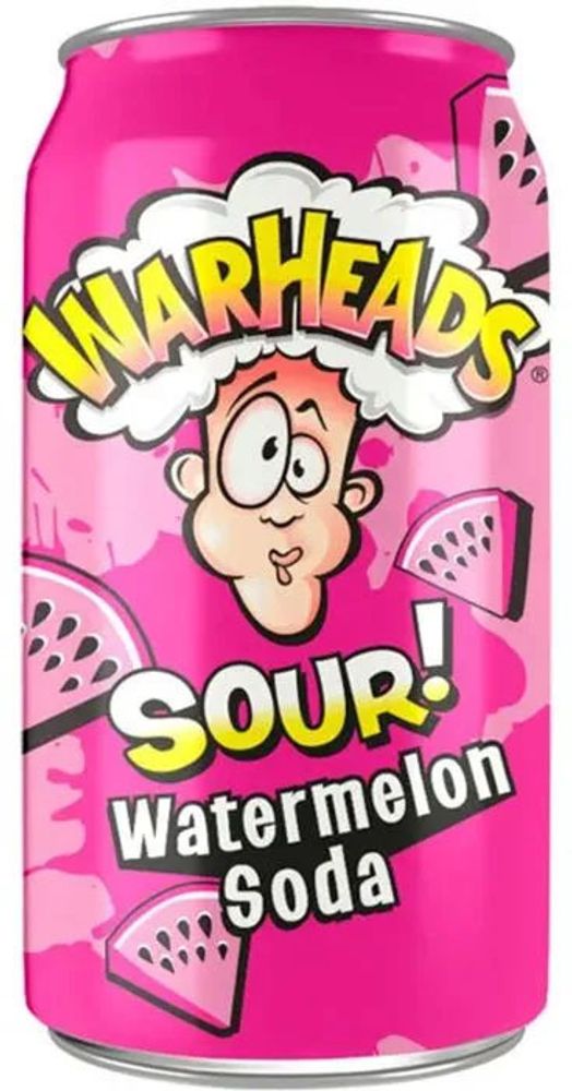 Газированный напиток Warheads - Watermelon Sour Soda &quot;Арбуз&quot; 0.355 - банка