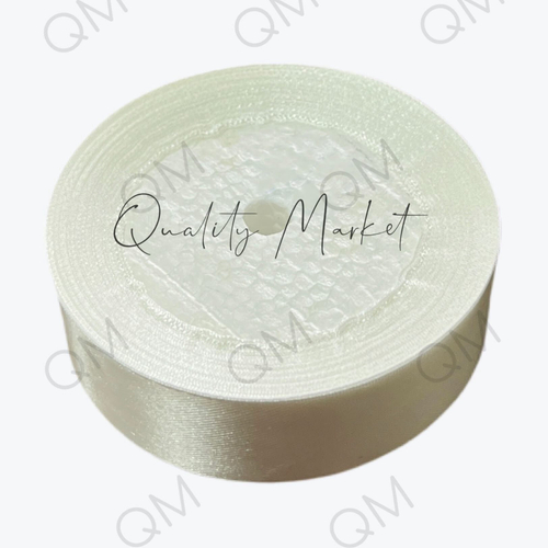 Лента атласная 2,5 см 25 ярдов (молочная) №42