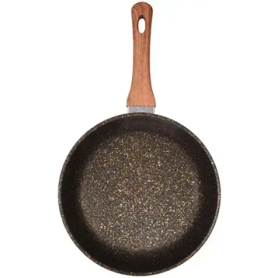Сковорода 26*6,5см с ручкой и стекл. крышкой «Granit ultra» (black-gold) сгбг261а