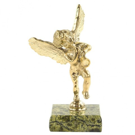 Бронзовая фигурка "Ангел с флейтой" камень змеевик G 120580