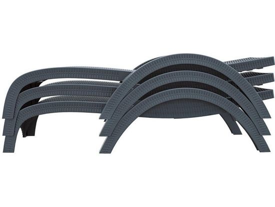 Шезлонг пластиковый GS 1009 (Fiji) антрацит Турция