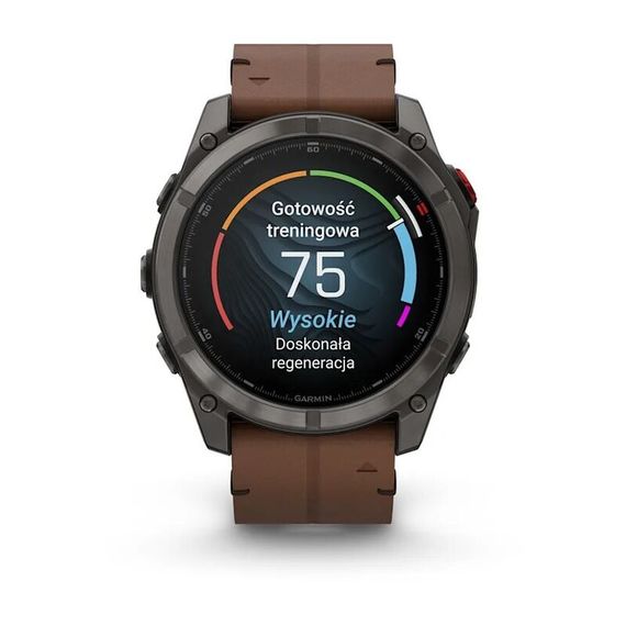 Умные часы Garmin Fenix 8 Pro 51mm Amoled Sapphire Titanium Carbon Grey Chestnut Leather