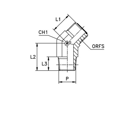 Штуцер ввертной FC45 ORFS 13/16'' D12 NPTF 1/2"