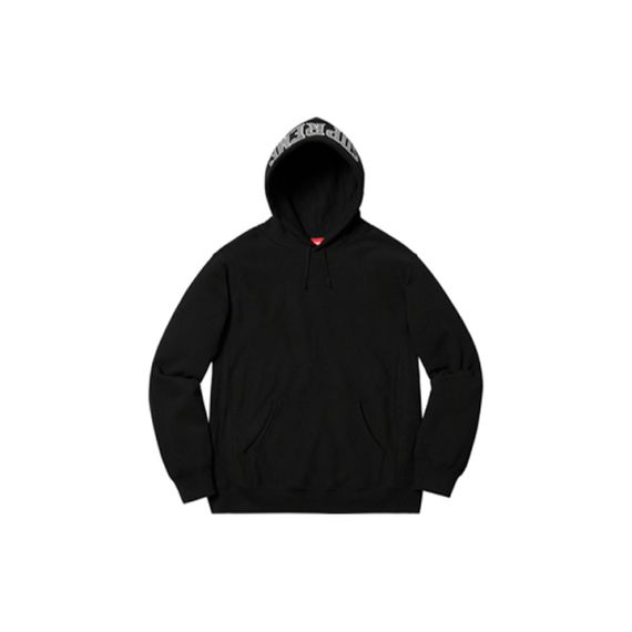 Supreme SS19 Sequin Arc Hooded Sweatshirt Black Logo