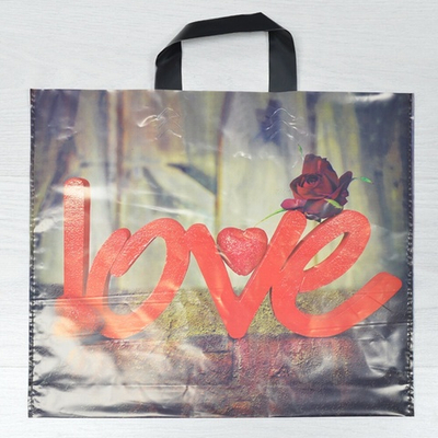 Пакет ПЭ с петлевой ручкой 38*34+3см "О любви" (50шт)