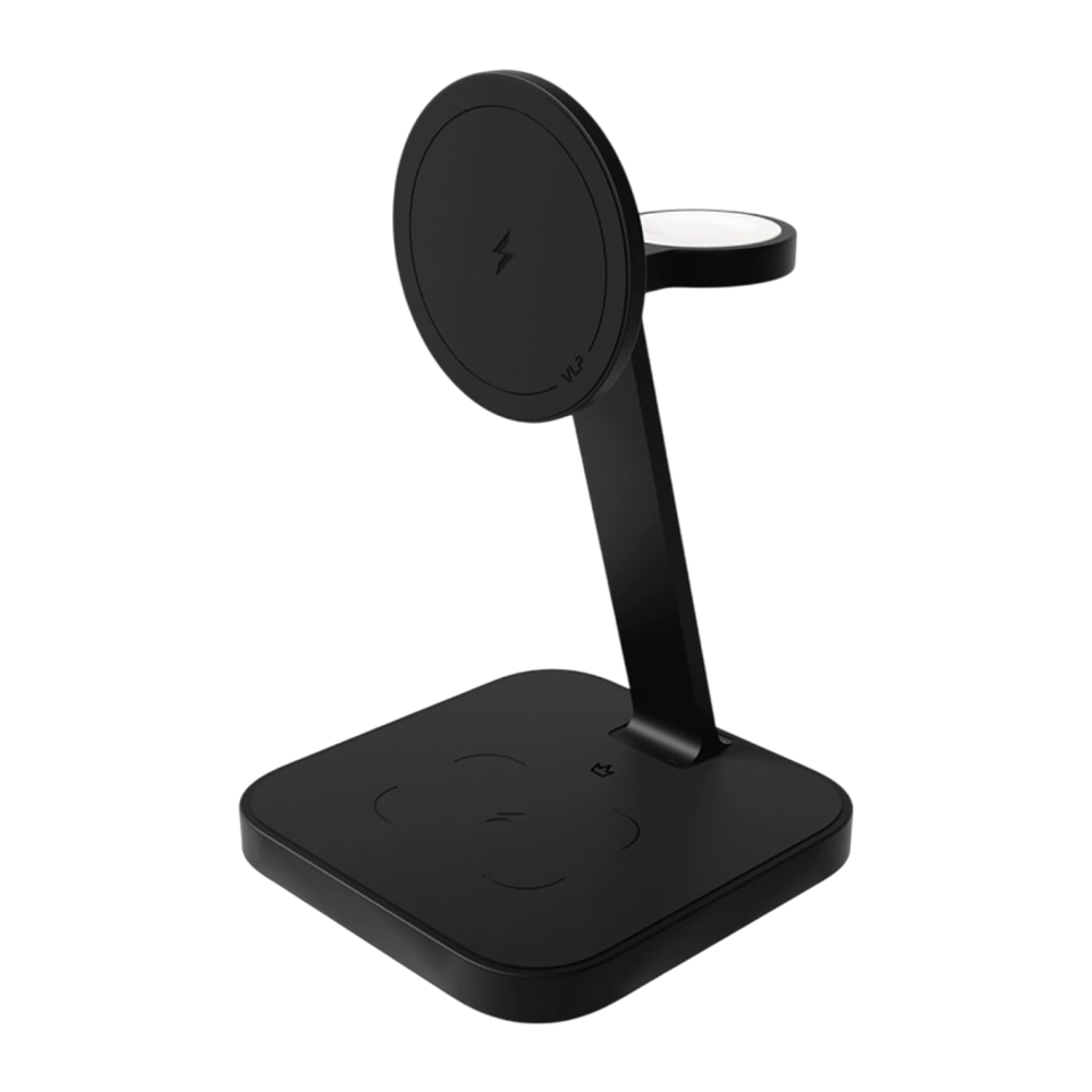 Зарядная станция MagSafe VLP Unity Power для iPhone, Apple Watch и AirPods (Qi2) Беспроводная зарядка: Qi 15 Вт, Qi 5 Вт, магнитное крепление для зарядки Apple Watch (Qi 3 Вт). Проводная зарядка: нет. Сертификация Qi2. Есть LED-индикация