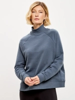 Свитер теплый с воротником свитшот серый