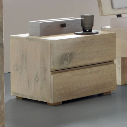 Прикроватная тумбочка из дуба срощенного Баямо (беленый дуб)