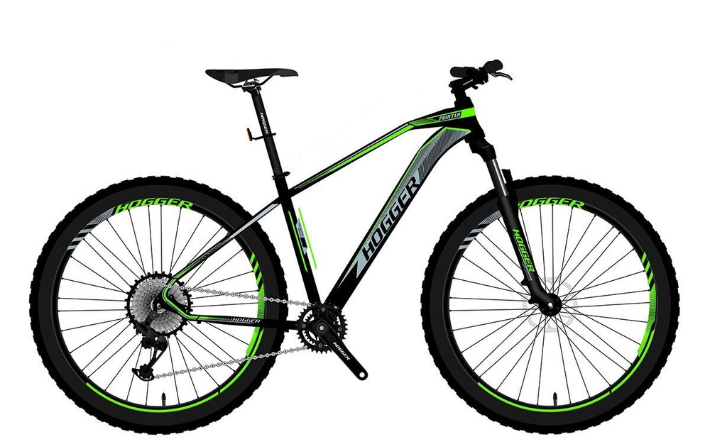 Велосипед 29 HOGGER POINTER MD, 21, сталь, 21-скор., черно-зеленый, 2022