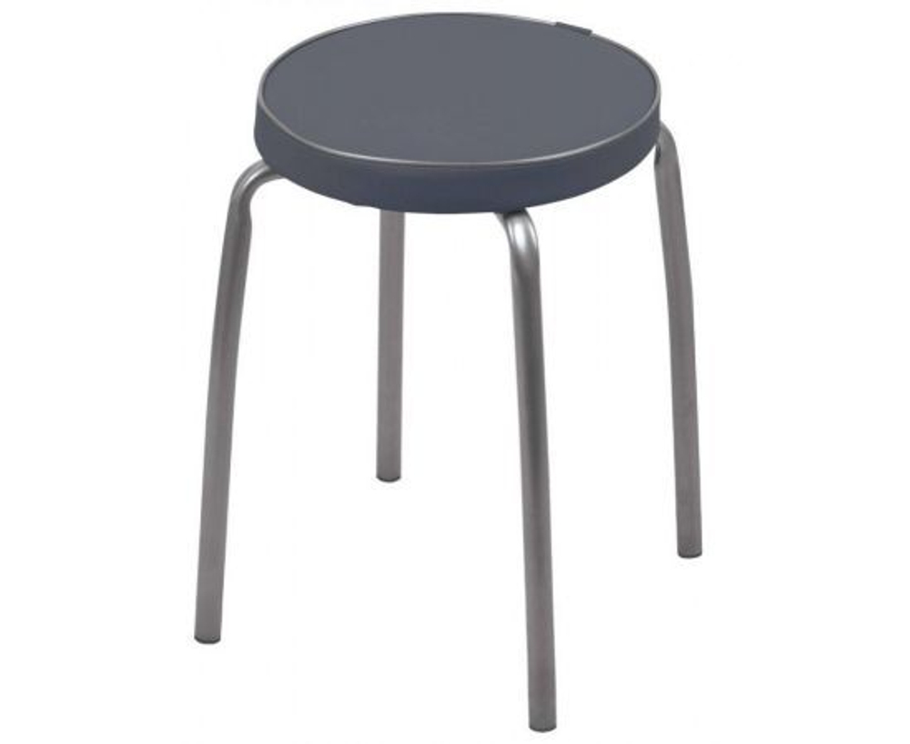 Табурет для кухни НИКА Фабрик 2, мягкое круглое сиденье, темно-серый, 32 см