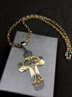 Объемная цепочка с крестиком Steel Rage толстого плетения