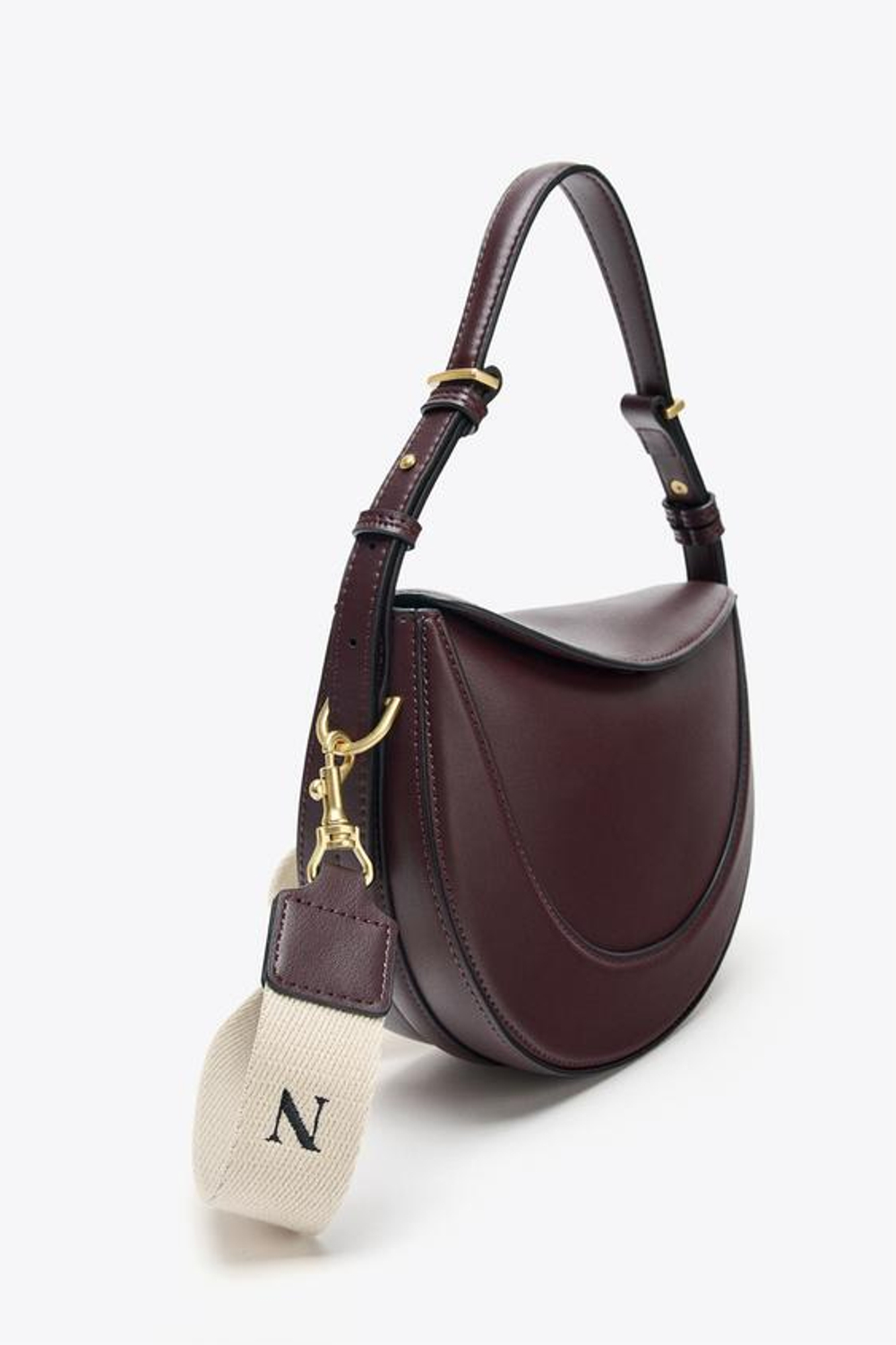 ZARA СУМКА-МЕССЕНДЖЕР С КЛАПАНОМ, БУРГУНДИ