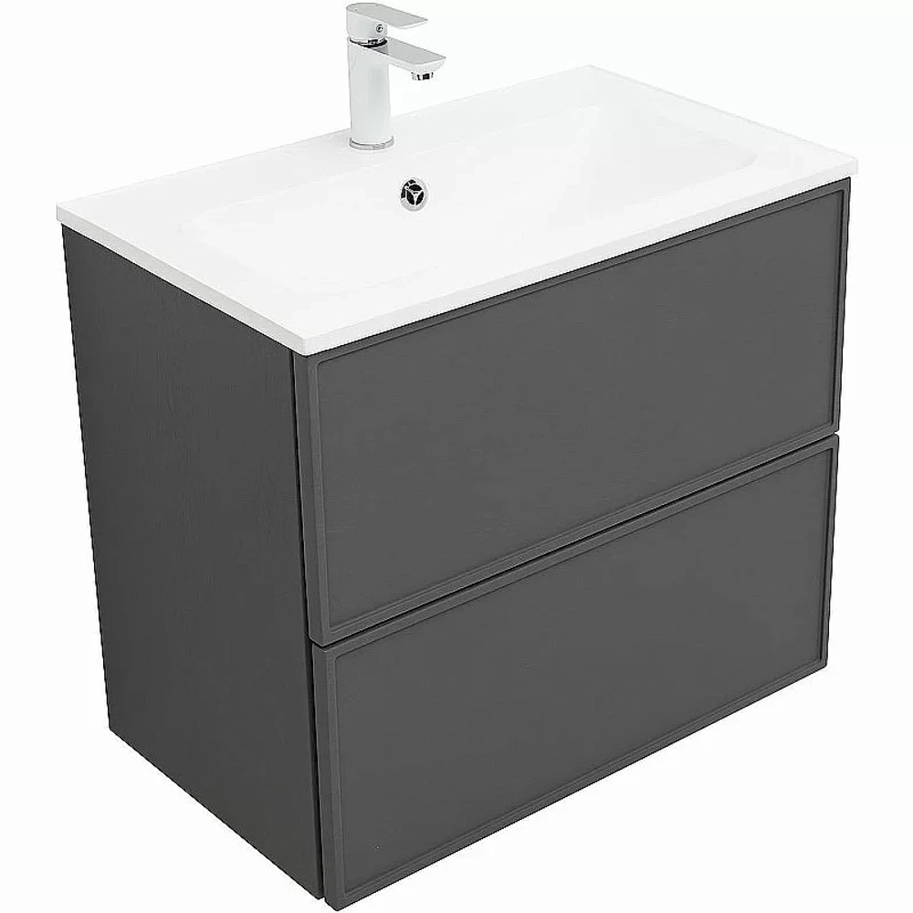 Тумба с раковиной Aquanet Арт 75 329064 ясень графит