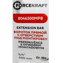 Вороток ударный прямой с отверстием под монтировку 500мм, 3/4'' FORCEKRAFT FK-8046500MPB