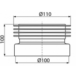 Манжета унитазная прямая 110*100 A99 ALCAPLAST/Alcadrain