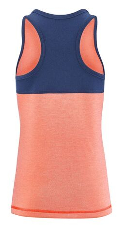 Футболка для девочки теннисная Babolat Play Tank Top Girl - fluo strike/estate blue