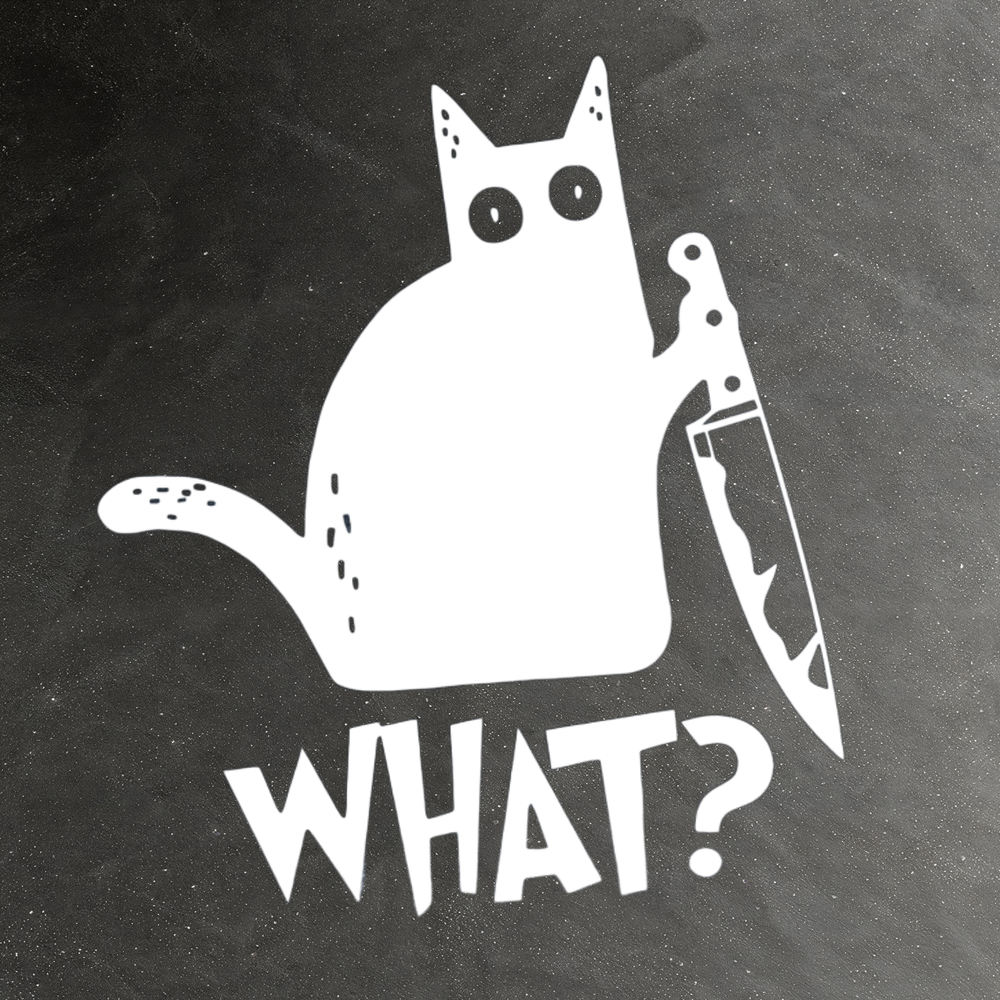 Виниловая наклейка на авто "Кот с ножом"