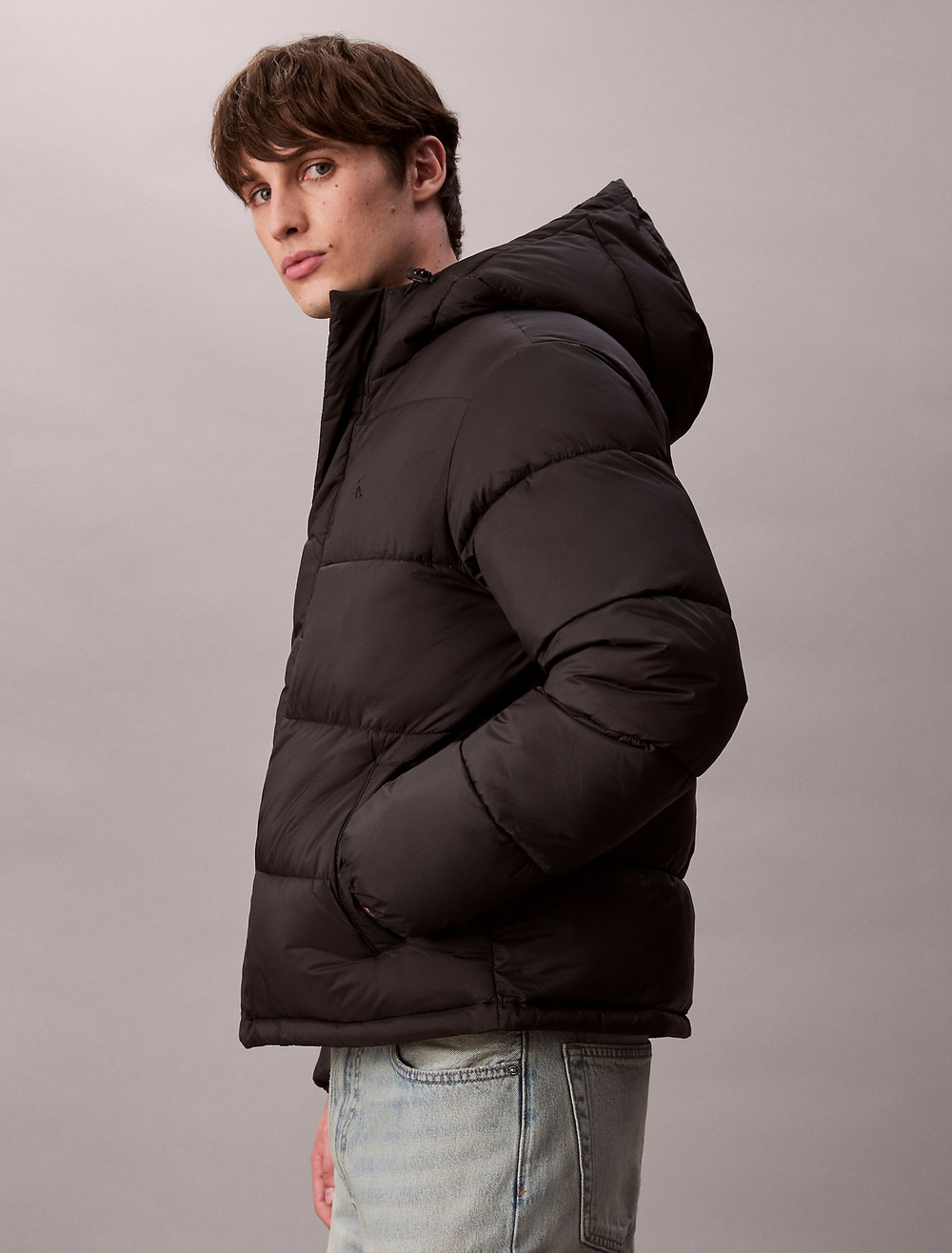 Утепленная куртка Calvin Klein Hooded Puffer Jacket Black