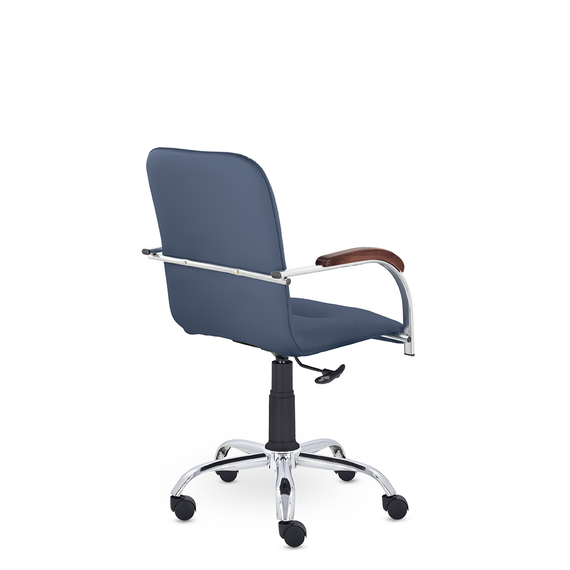 Кресло Самба GTP СН D8 (темный орех) S-0419 (темно-синий)