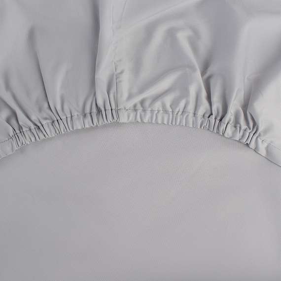 Простыня на резинке из сатина серого цвета из коллекции russian north, 180х200х30 см