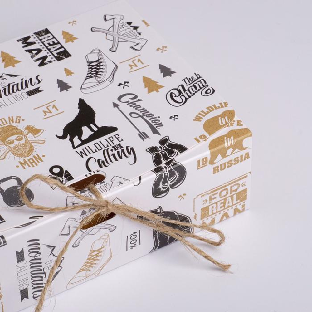 Коробка складная подарочная «Мужская», 16.5 х 12.5 х 5 см, БЕЗ ЛЕНТЫ