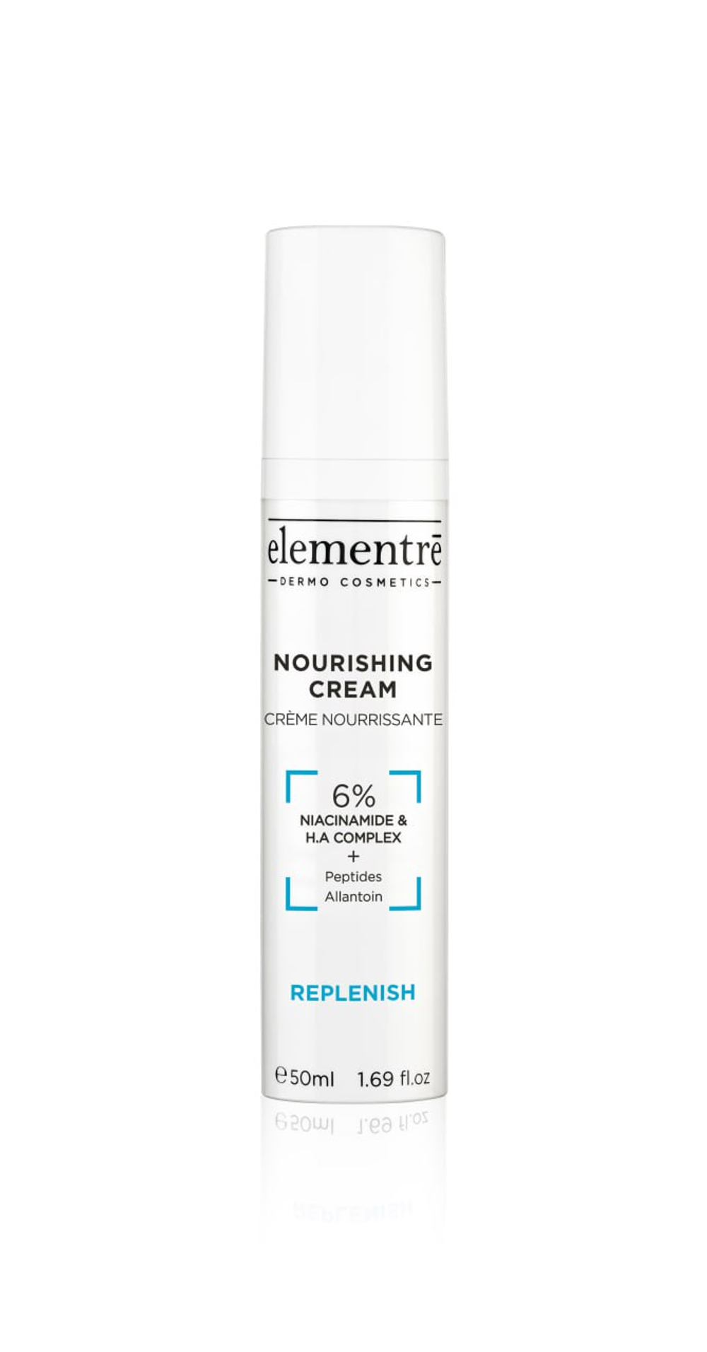 Питательный крем С НИАЦИНАМИДОМ - 6% NIACINAMIDE & H.A. - NOURISHING CREAM 50 ml от Elementrè Dermo Cosmetics, Швейцария, для сухой и обезвоженной кожи, для чувствительной и раздраженной кожи, после косметологических процедур, в anti-age программах, для ежедневного профессионального и домашнего ухода