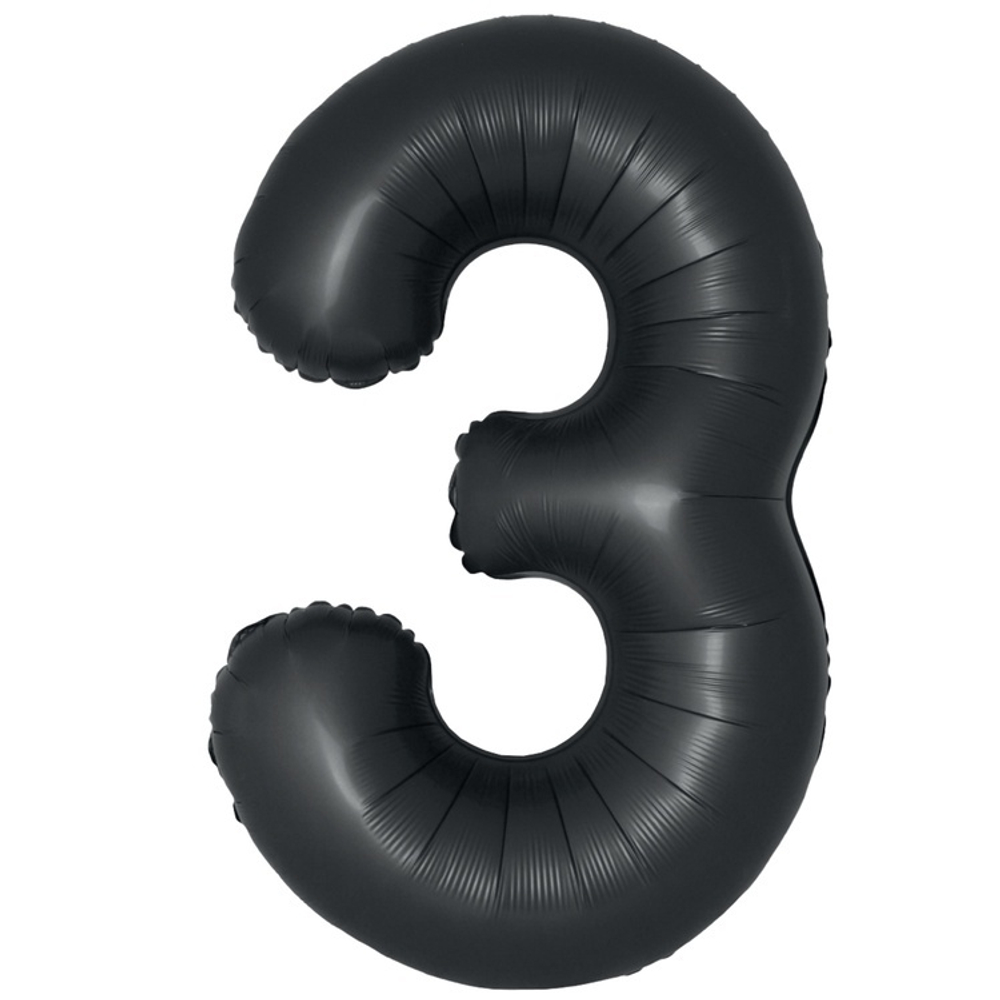 Цифры 102 см "Черные сатиновые" слим (slim)